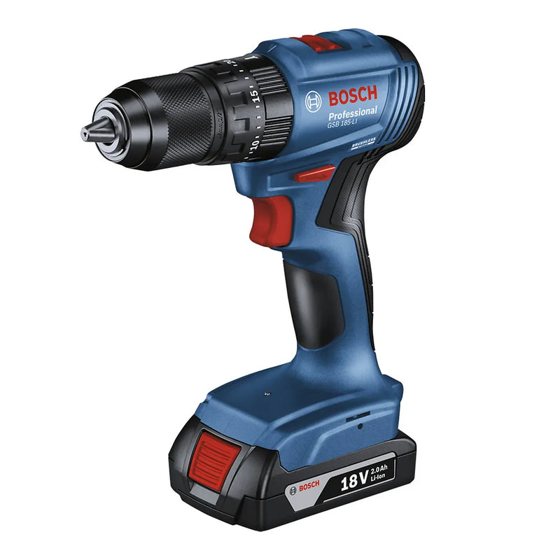 Furadeira Parafusadeira Impacto 18V Bosch GSB185LI-2BX Sem Fio, (Pague 1 e leve 2 baterias)