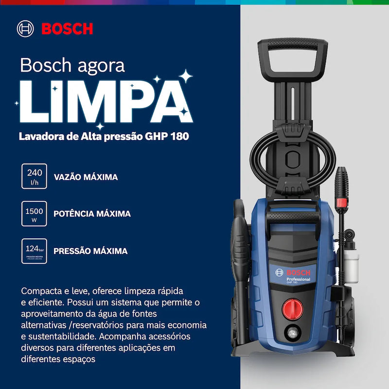 Lavadora de Alta Pressão Bosch GHP 180 1500W